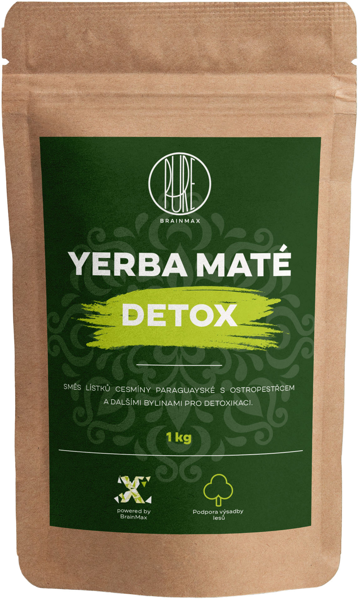 BrainMax Pure Yerba Maté, Detox, 1000 g Obrázek