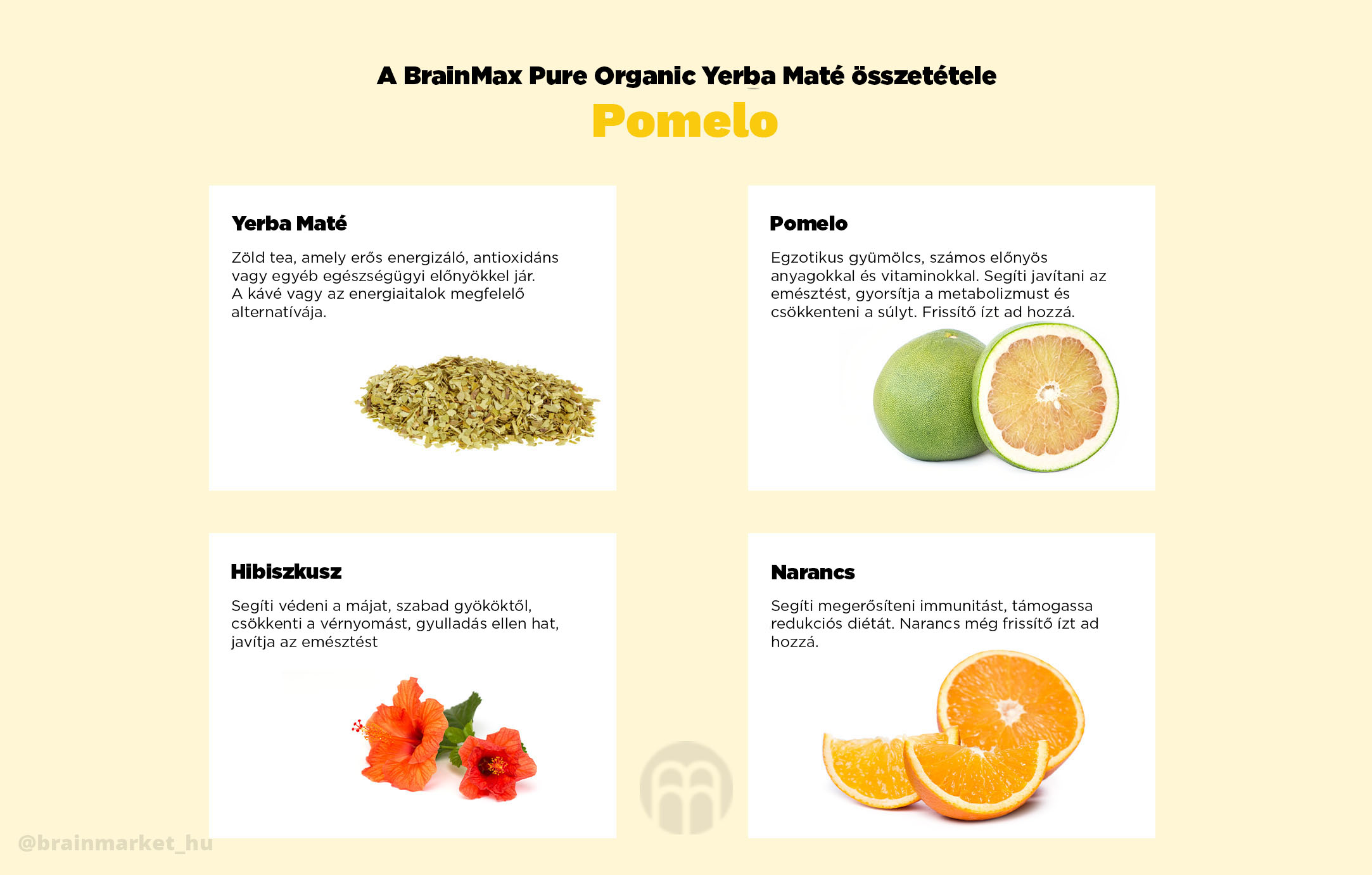 BrainMax Pure Yerba Maté, Pomelo, 1000 g Obrázek