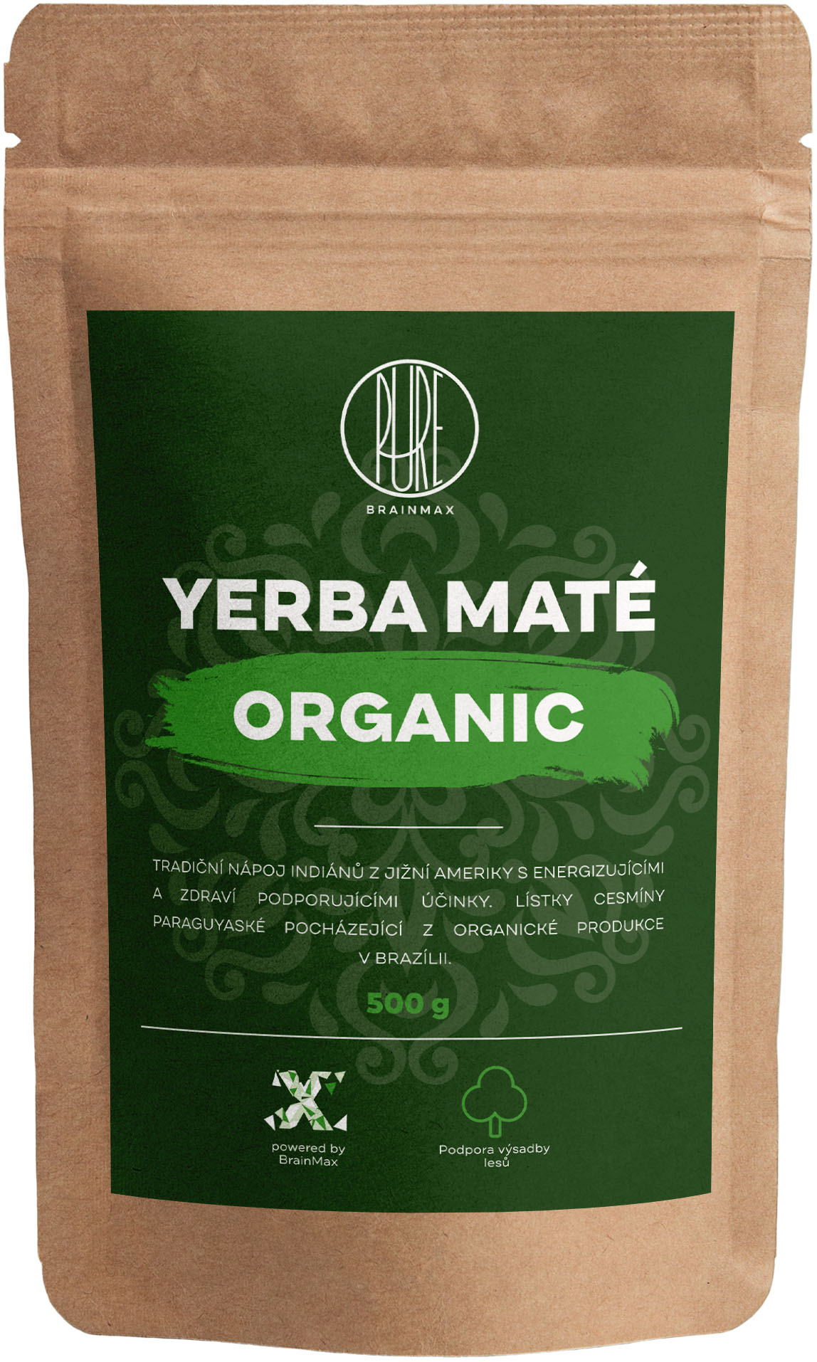 BrainMax Pure Organic Yerba Maté BIO, 500 g Obrázek