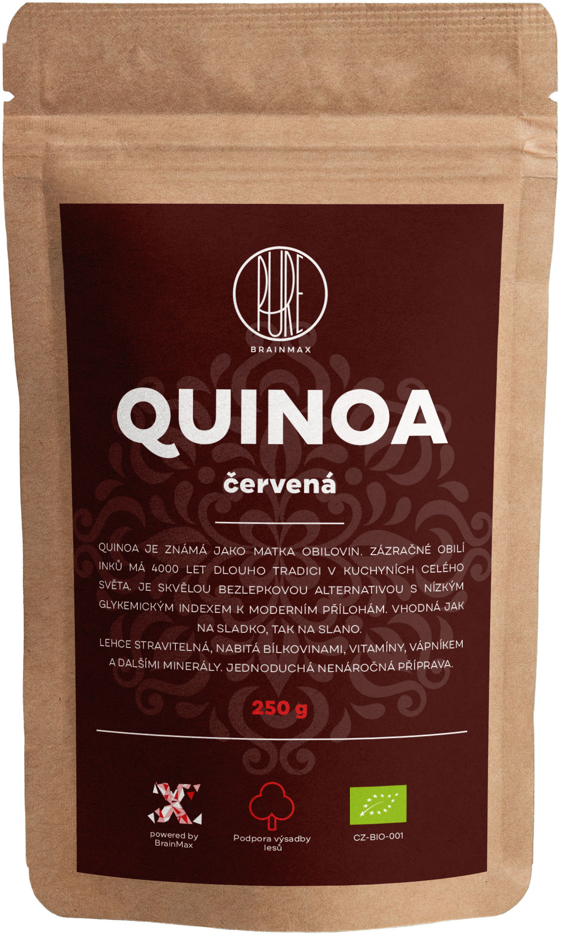 BrainMax Pure Quinoa BIO, červená, 250 g Obrázek