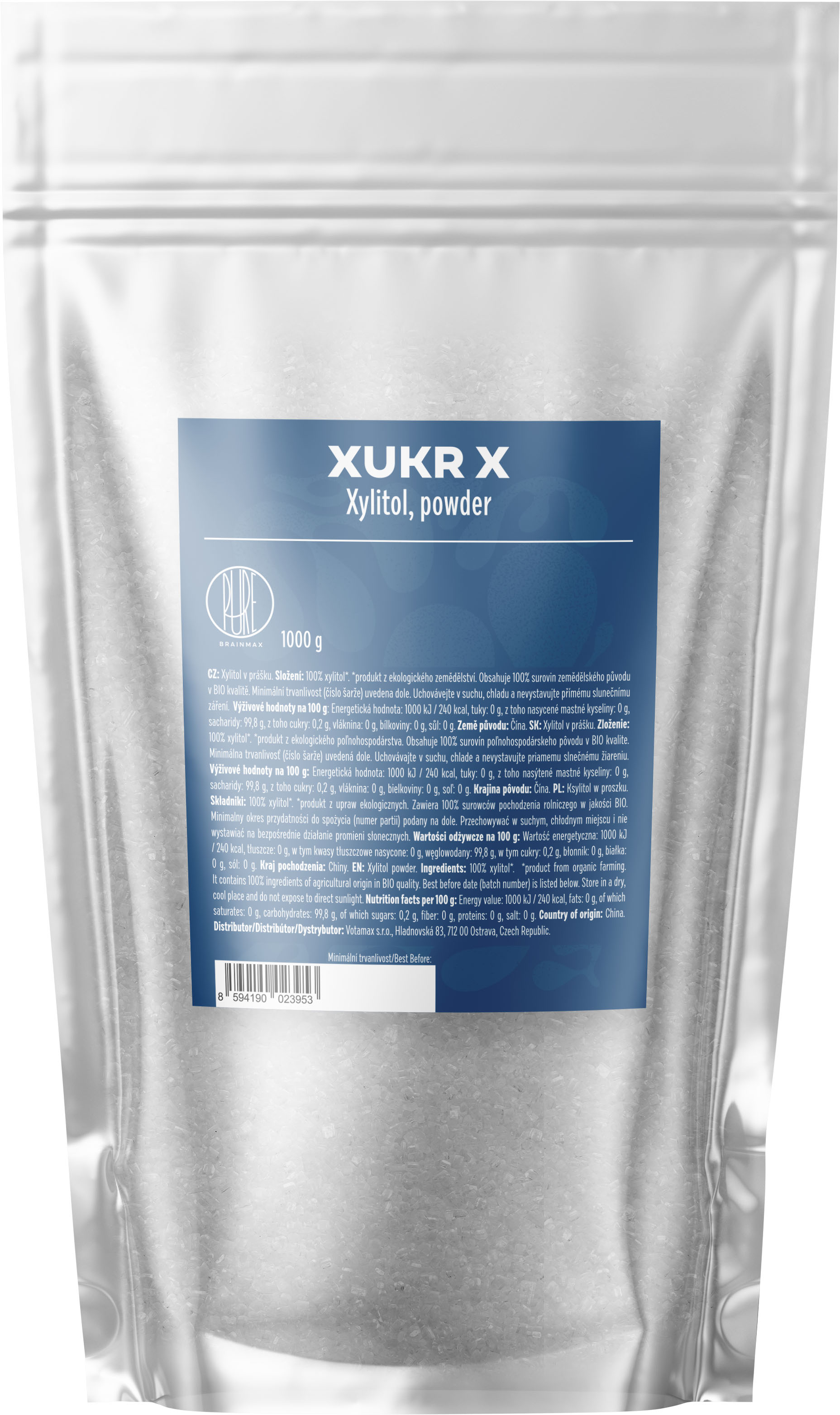 BrainMax Pure Xylitol, 1 kg Obrázek