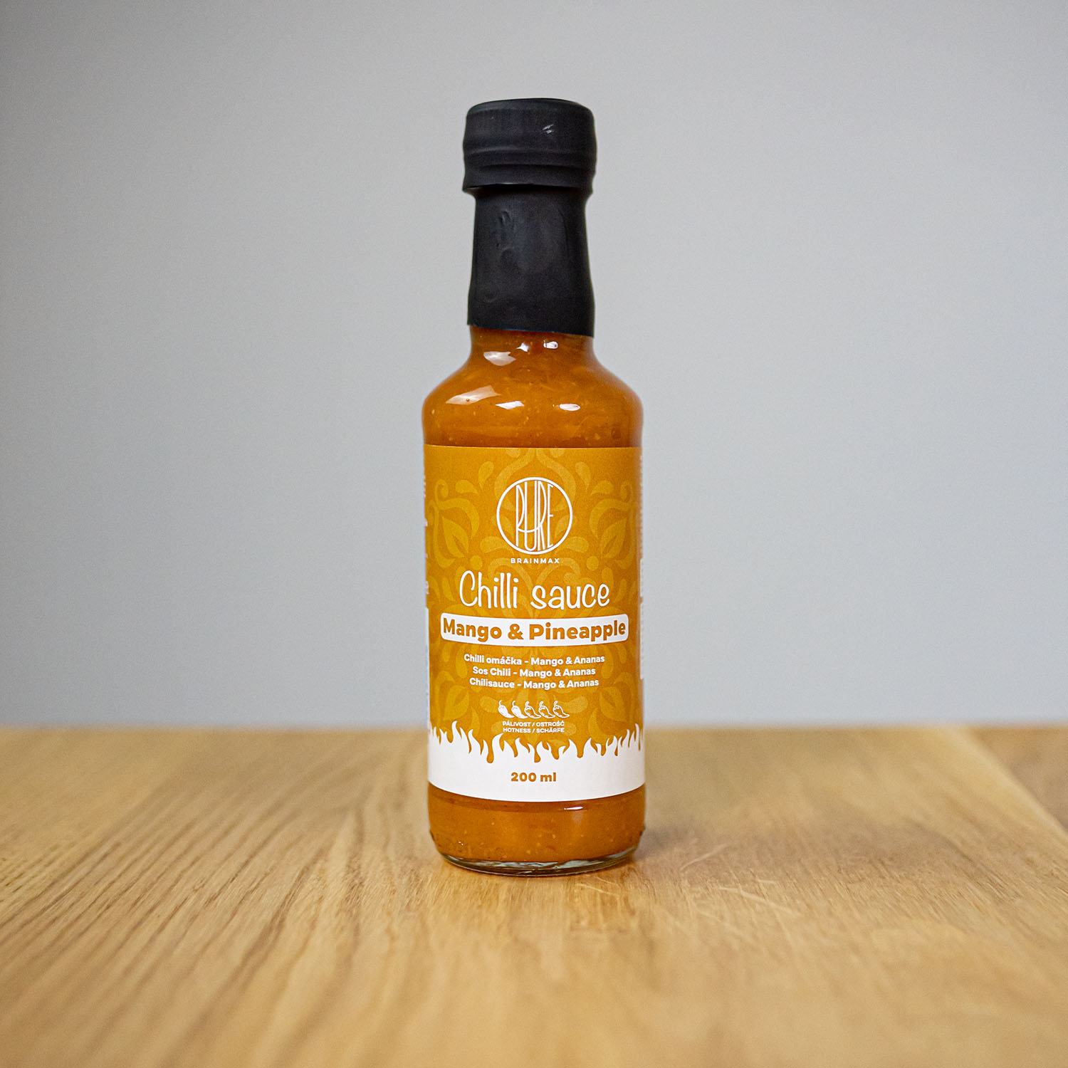 BrainMax Pure Chilli sauce, Mango & Ananas (chilli omáčka, mango a ananas), 200 ml Obrázek