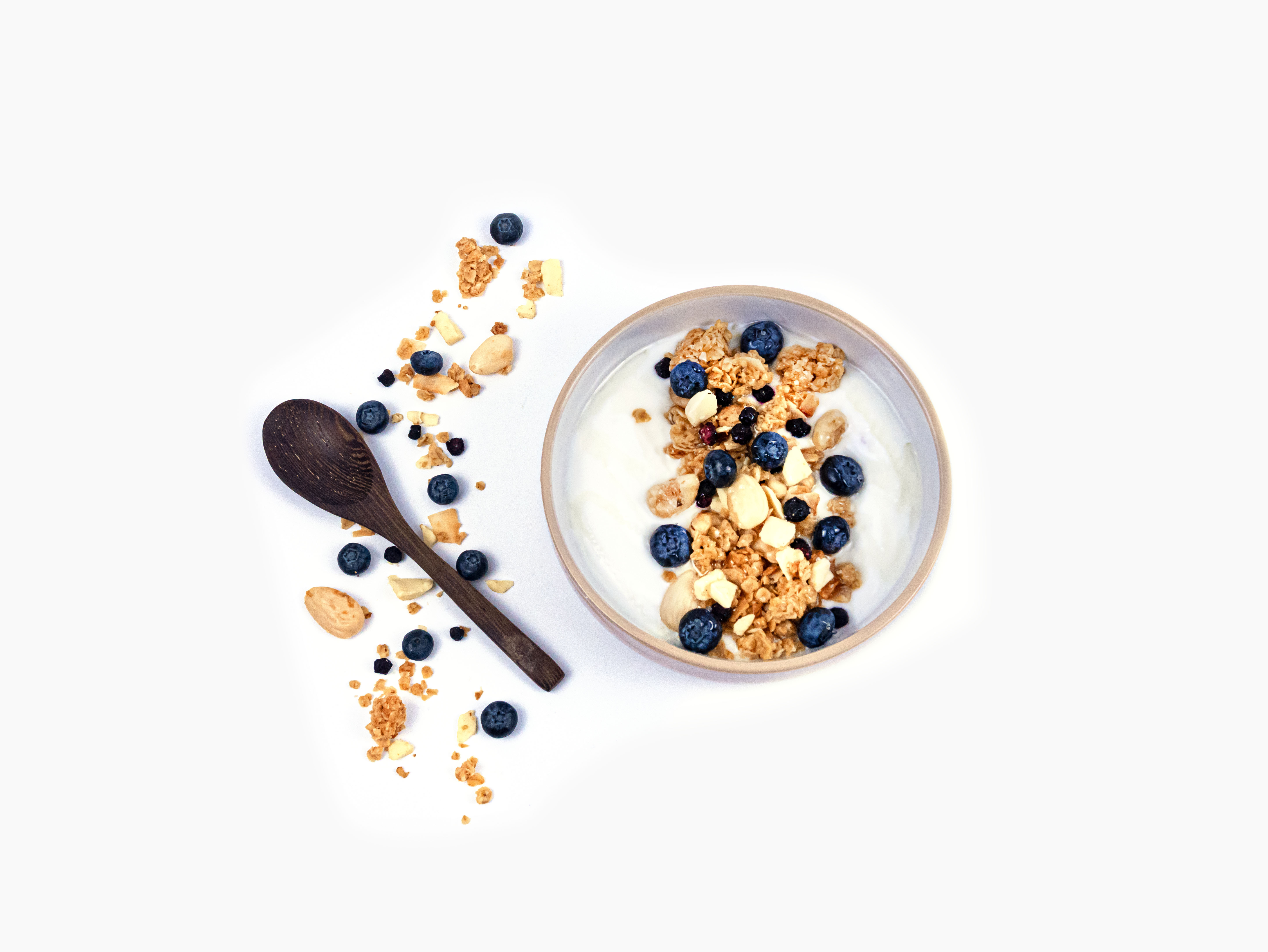 BrainMax Pure Blueberry Cheesecake Granola, Borůvky a Bílá čokoláda, BIO, 400 g Obrázek