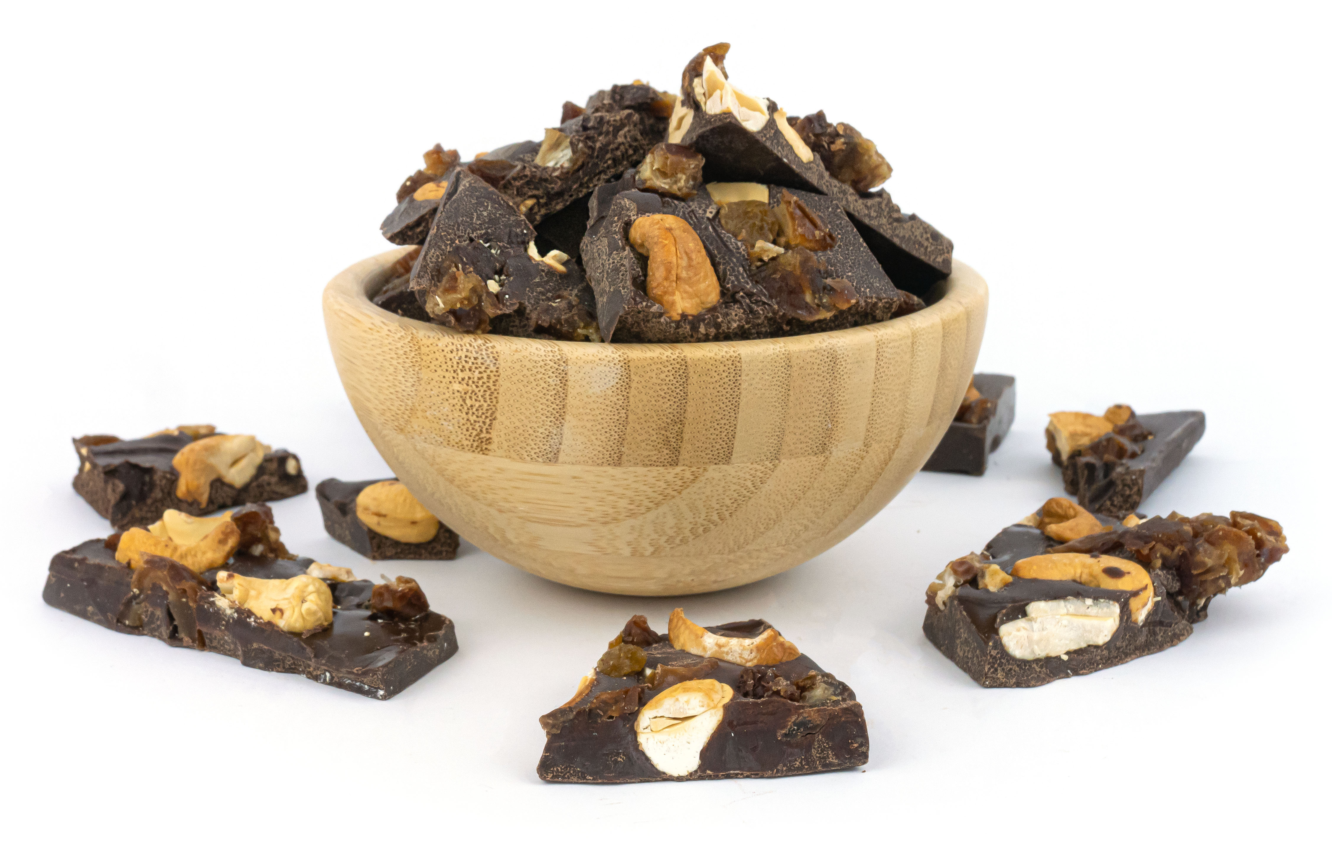 BrainMax Pure Lámaná čokoláda hořká, kešu a datle, BIO, 125 g Obrázek