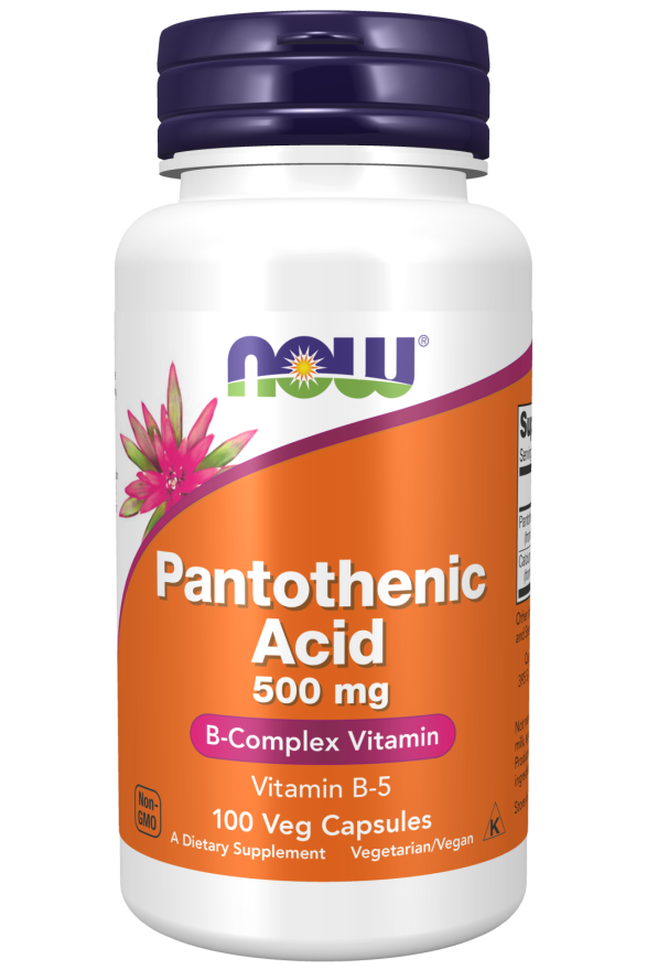 Now® Foods NOW Panthoteic Acid B5 (kyselina pantothenová), 500 mg, 100 rostlinných kapslí Obrázek
