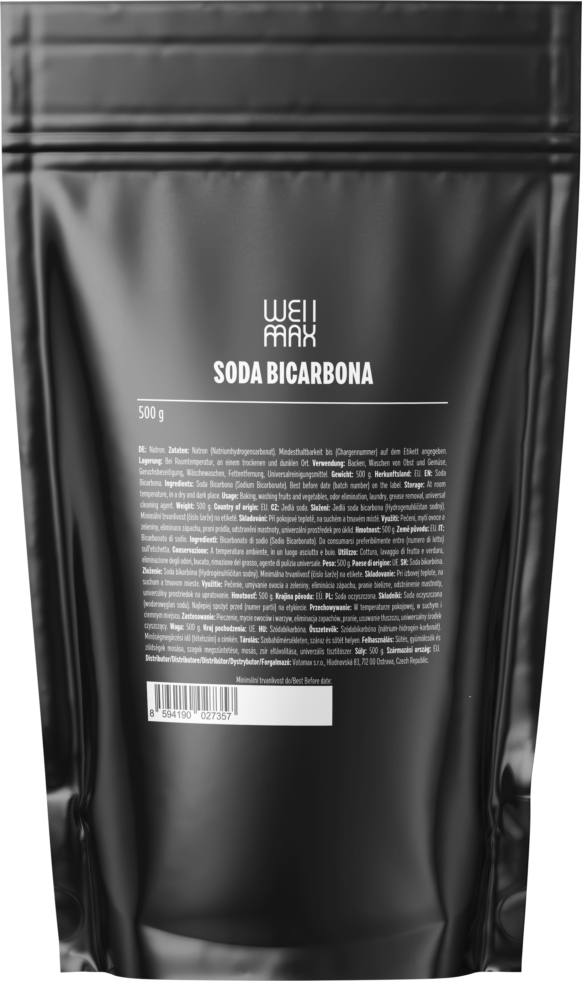 BrainMax Pure WellMax Jedlá soda, 500 g Obrázek