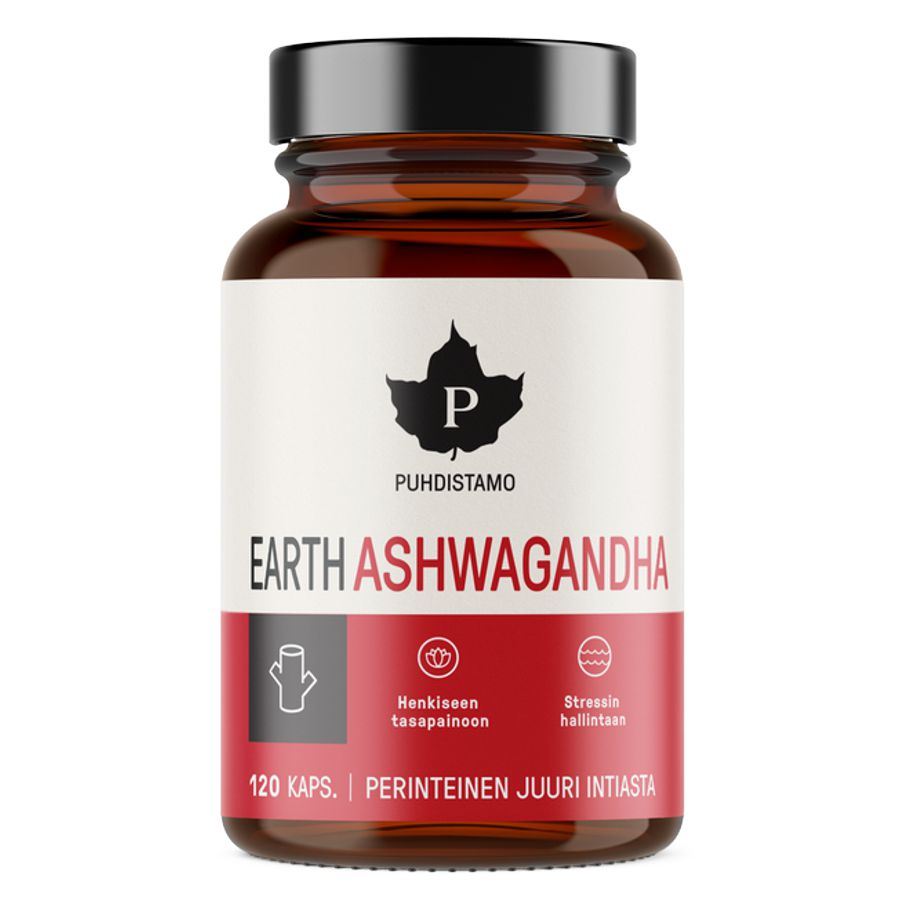 Puhdistamo - Earth Ashwagandha BIO 120 kapslí Obrázek