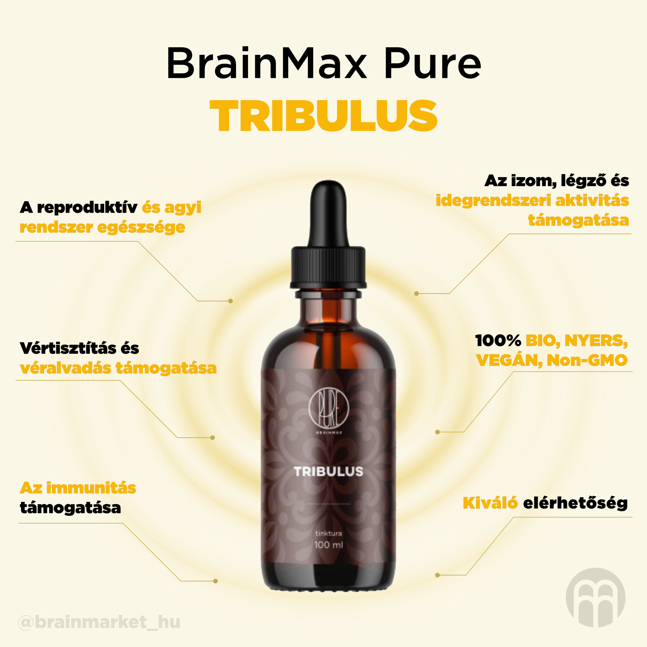 BrainMax Pure Tribulus, Kotvičník zemní, tinktura 1:3, 100 ml Obrázek
