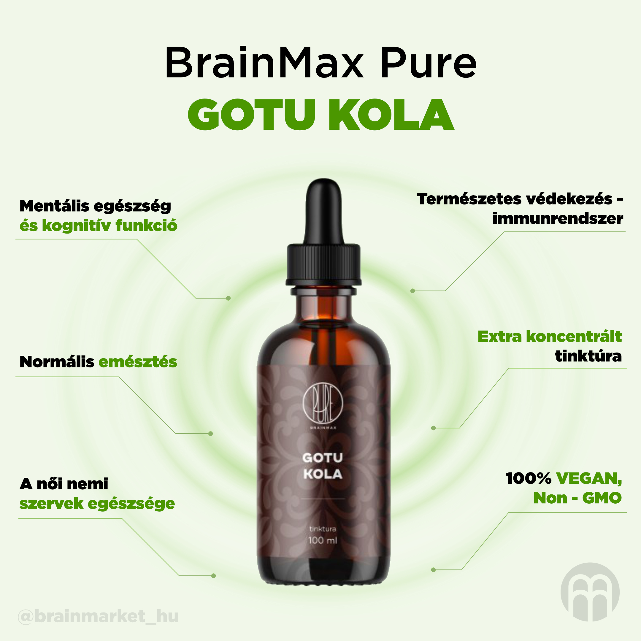 BrainMax Pure Gotu Kola tinktura 1:1, 100 ml Obrázek