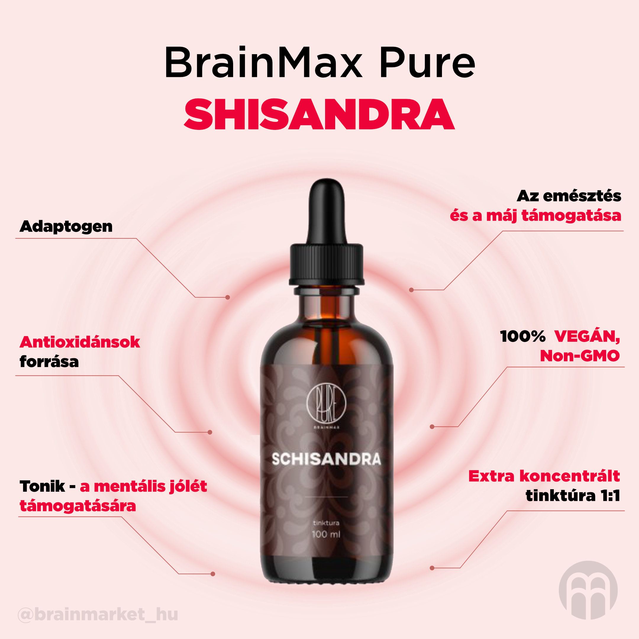 BrainMax Pure Schisandra tinktura 1:1, 100 ml Obrázek