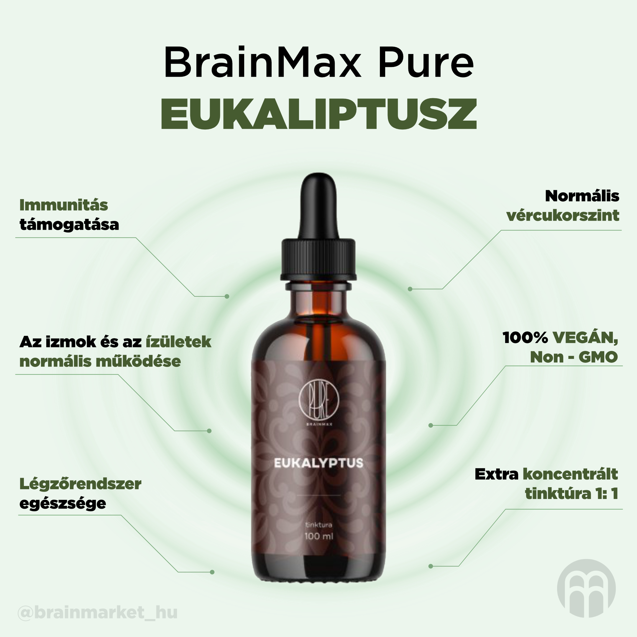 BrainMax Pure Eukalyptus tinktura 1:1, 100 ml Obrázek