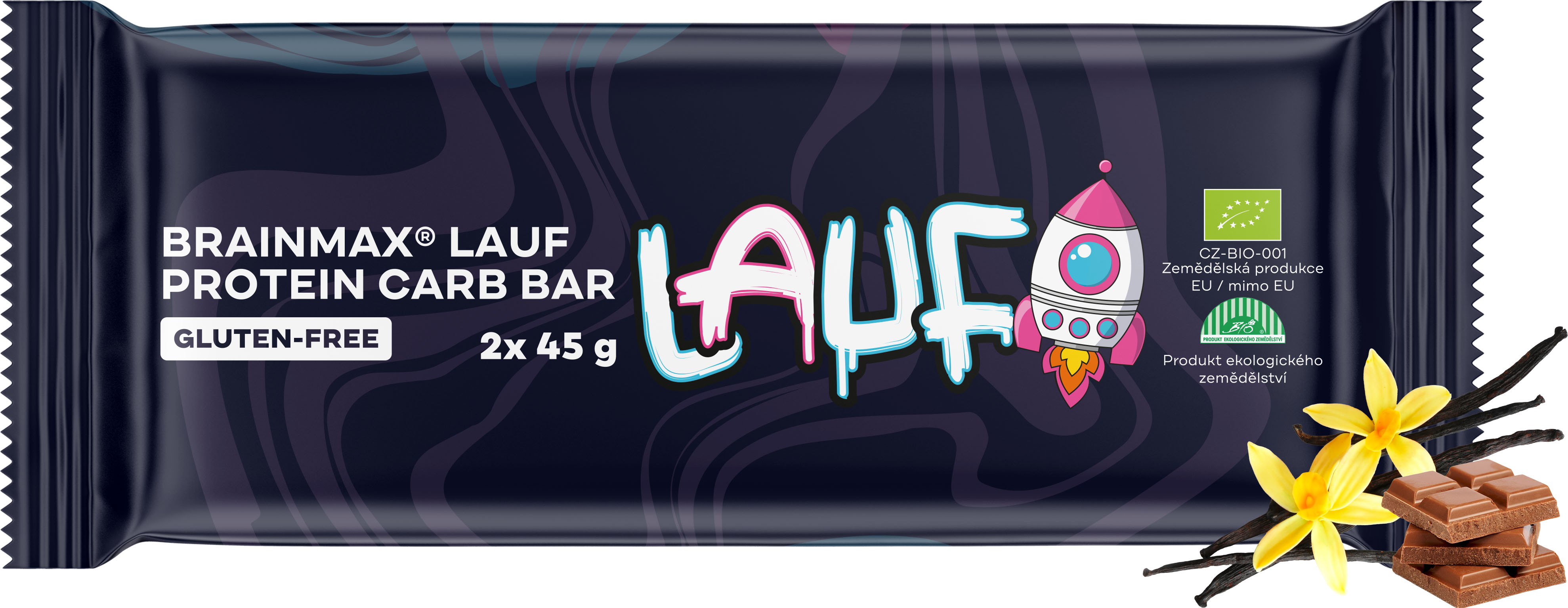 BrainMax Pure BrainMax Lauf Protein Carb Bar, proteinovo-sacharidová tyčinka, BIO, 2x45 g Obrázek