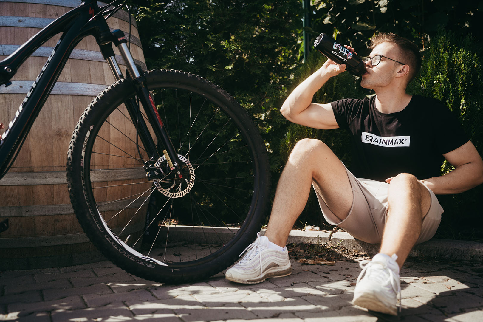 BrainMax Lauf plastová láhev na vodu, bidon, černý, 750 ml Obrázek