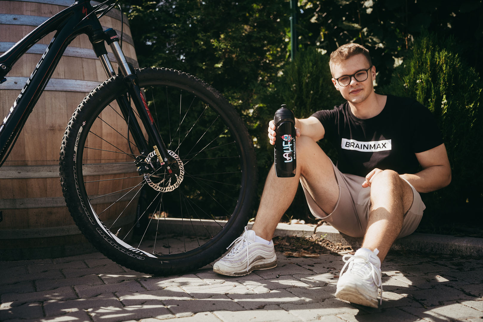 BrainMax Lauf plastová láhev na vodu, bidon, černý, 750 ml Obrázek