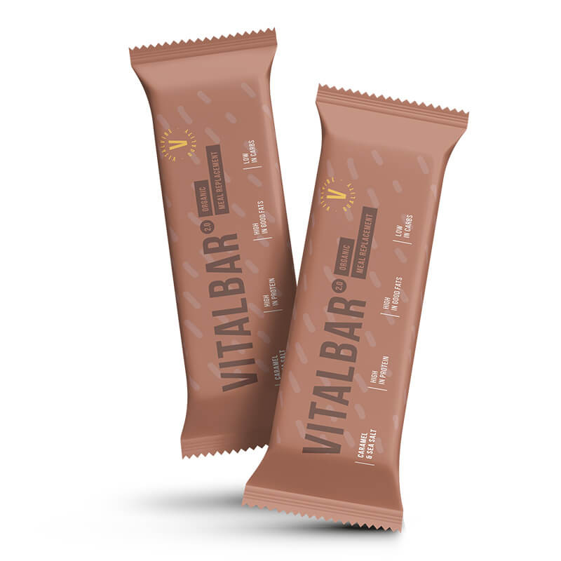 VitalVibe Proteinová Tyčinka Vitalbar™ 2.0 BIO Caramel & Seal Salt, 70 g Obrázek