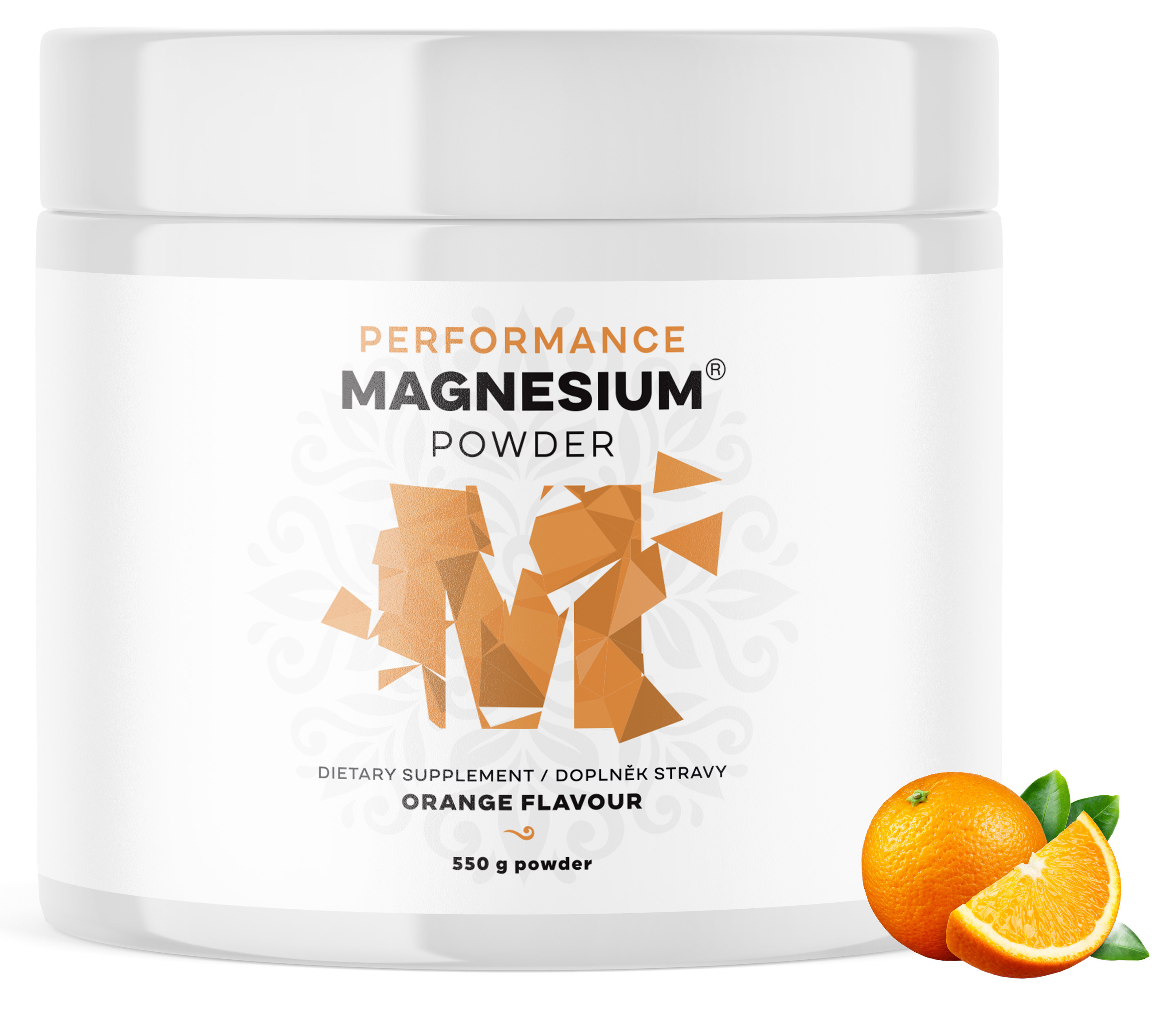 BrainMax Performance Magnesium Powder Pomeranč (hořčík bisglycinát), nová méně sladká verze,  450 g Obrázek