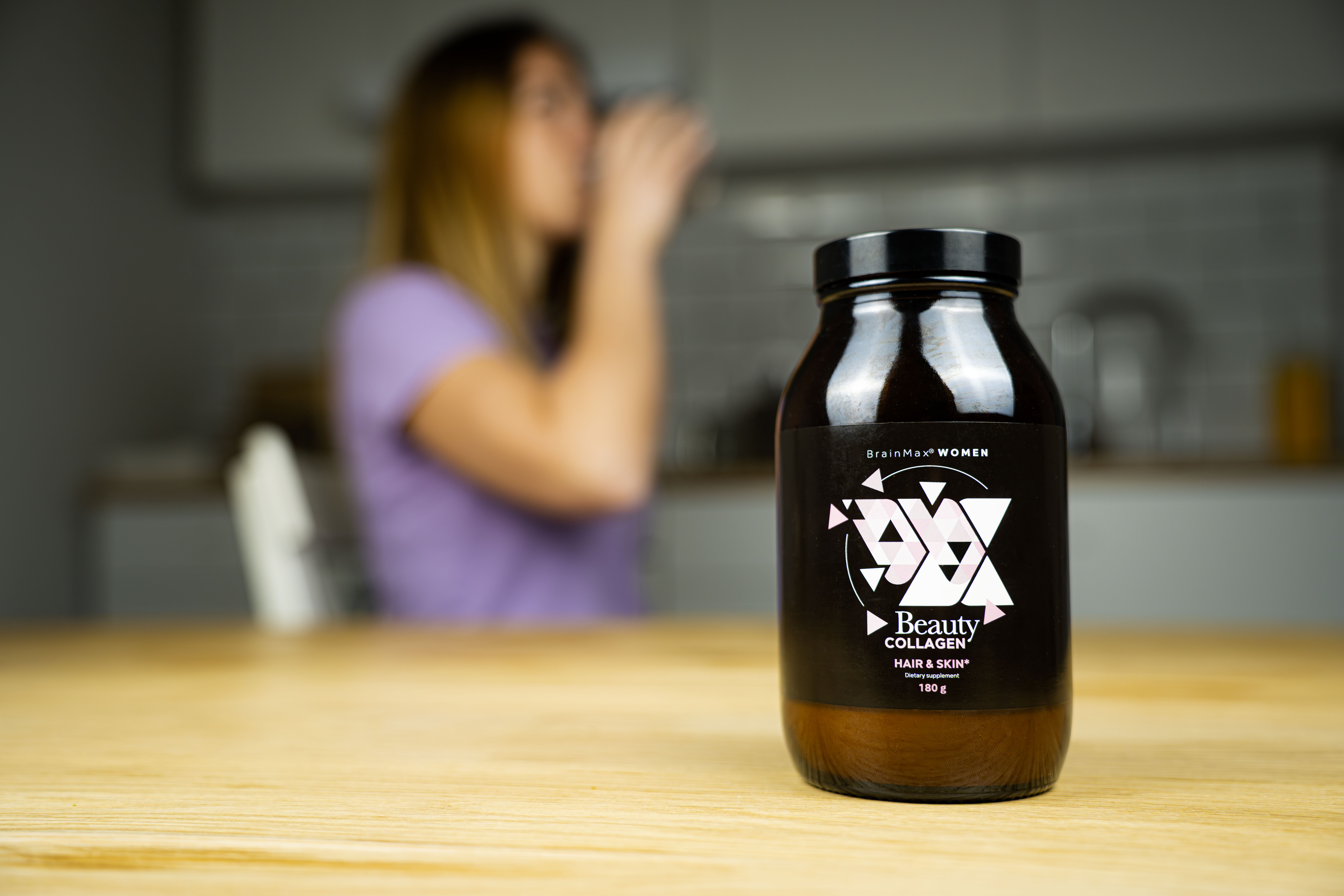 BrainMax Women Beauty Fish Collagen, mořský rybí kolagen Naticol®, 250 g Příchuť: Lesní jahoda Obrázek