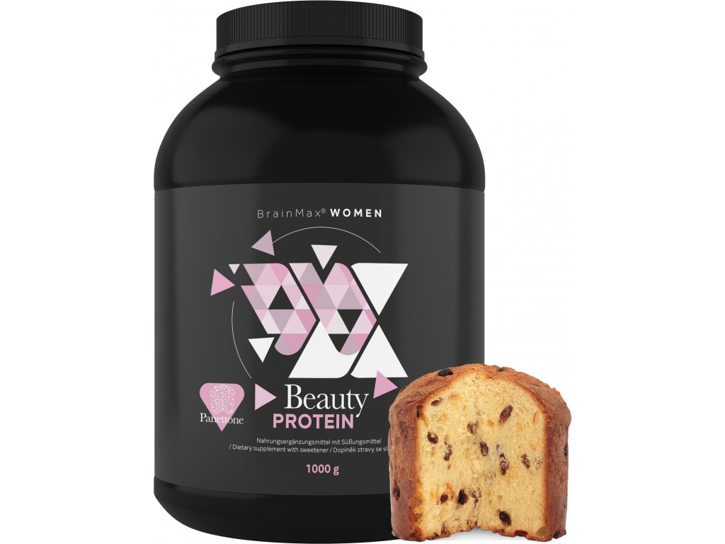 BrainMax Women Beauty Protein, protein pro ženy s kolagenem, keratinem a vitamíny, 35 g, 1 dávka Příchuť: Panettone Obrázek