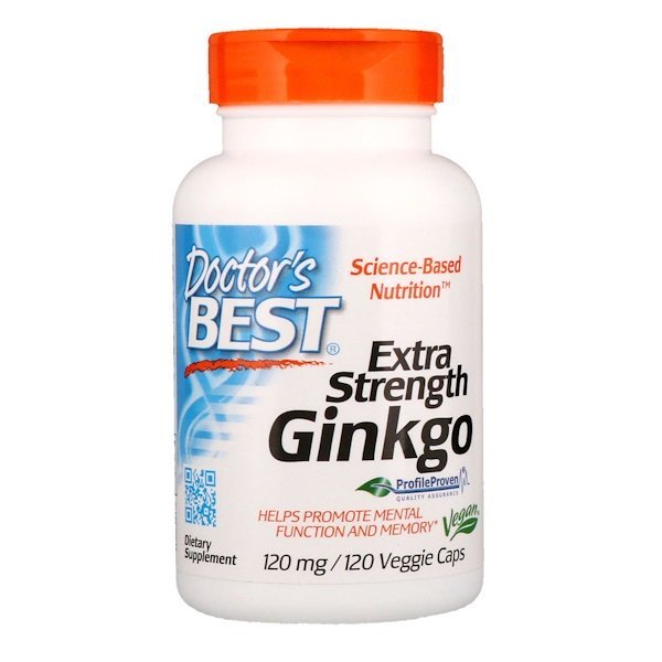 Doctor's Best Doctor’s Best Extra Strength Ginkgo, 120 mg, 120 rostlinných kapslí Obrázek
