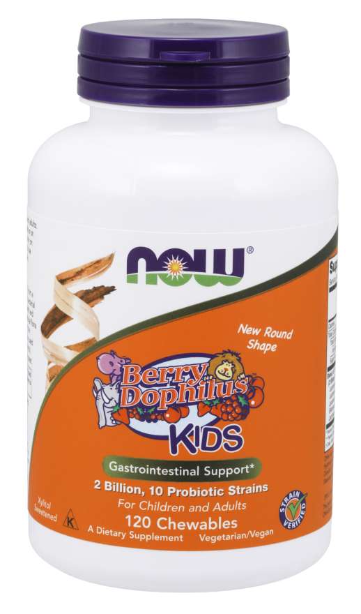 Now® Foods NOW BerryDophilus Kids (probiotika pro děti), 120 žvýkacích pastilek Obrázek