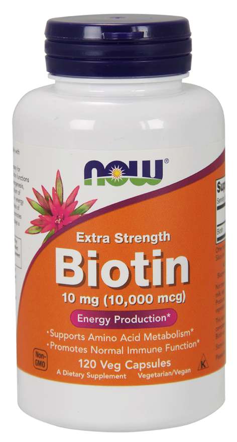 Now® Foods NOW Biotin, 10 mg Extra Strength, 120 rostlinných kapslí Obrázek