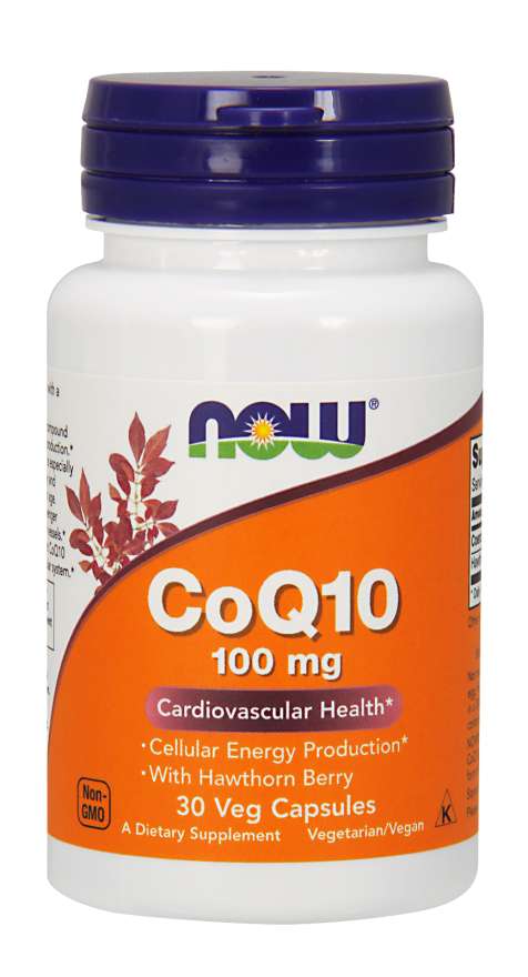 Now® Foods NOW CoQ10 (koenzym Q10) + Hloh, 100 mg, 30 rostlinných kapslí Obrázek