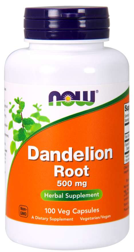 Now® Foods NOW Dandelion Root (Pampeliška kořen), 500 mg, 100 rostlinných kapslí Obrázek
