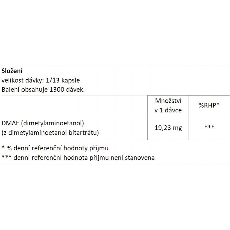 Now® Foods NOW DMAE, dimetylaminoetanol, 250 mg, 100 kapslí Obrázek