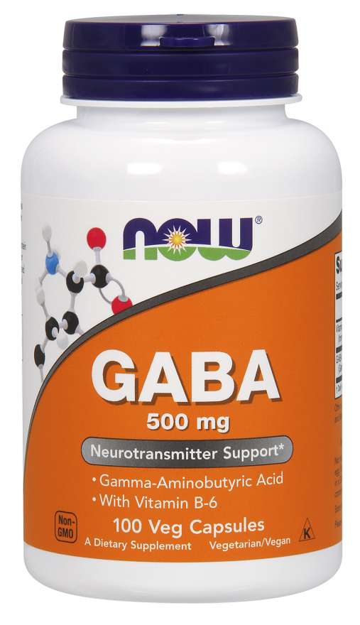 Now® Foods NOW GABA (kyselina gama-aminomáselná) 500 mg + 2mg Vitamín B6, 100 kapslí Obrázek