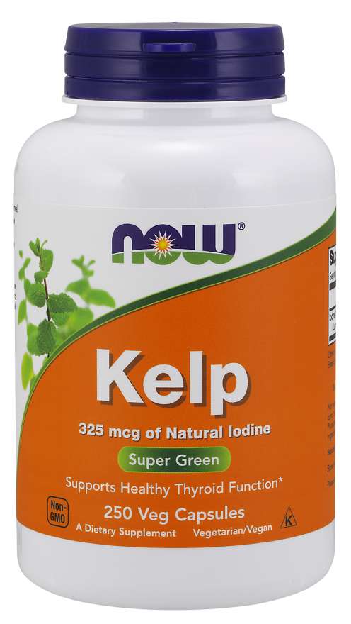 Now® Foods NOW Kelp, Přírodní Jód, 325 ug, 250 rostlinných kapslí Obrázek