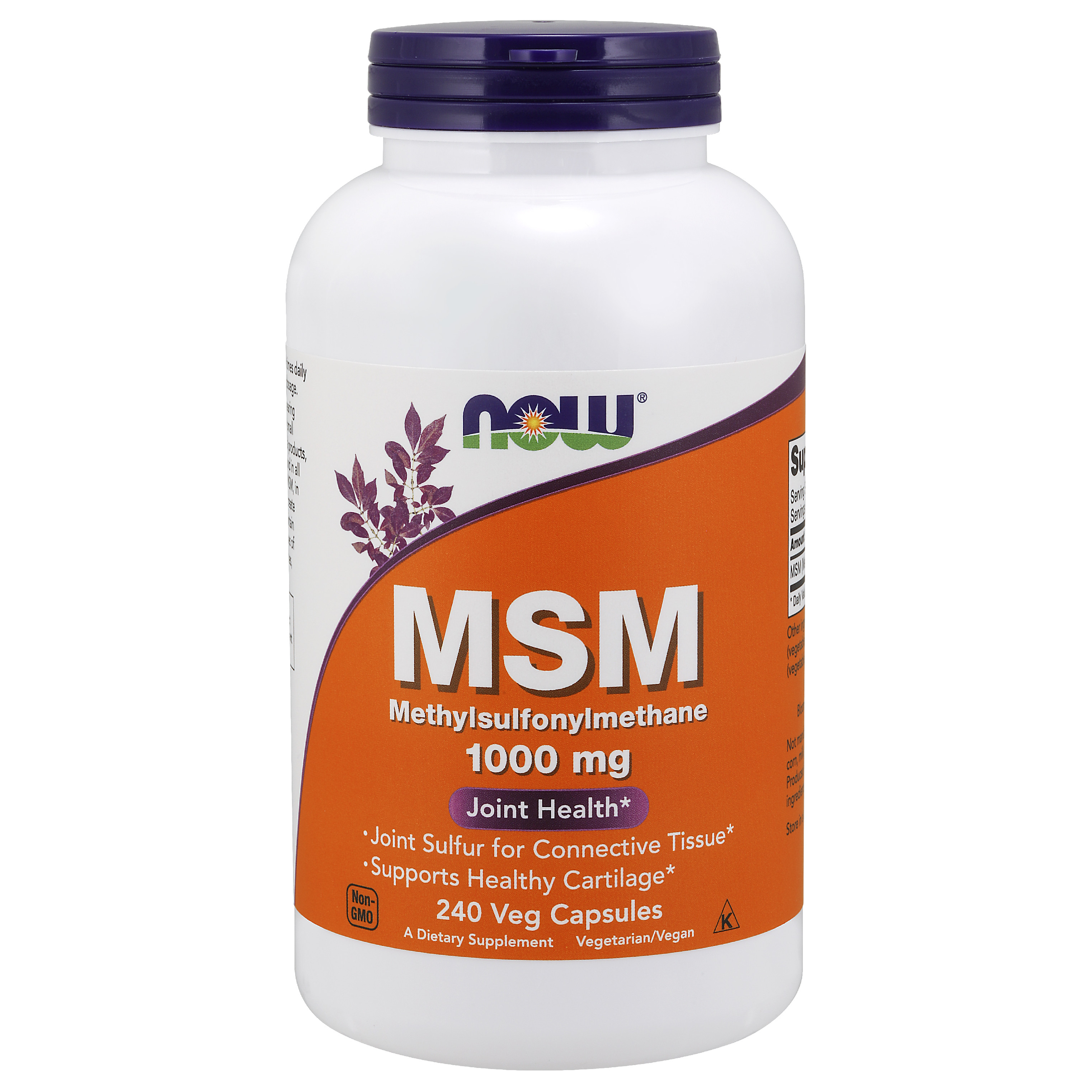 Now® Foods NOW MSM (Methylsulfonylmethan), 1000 mg, 240 rostlinných kapslí Obrázek