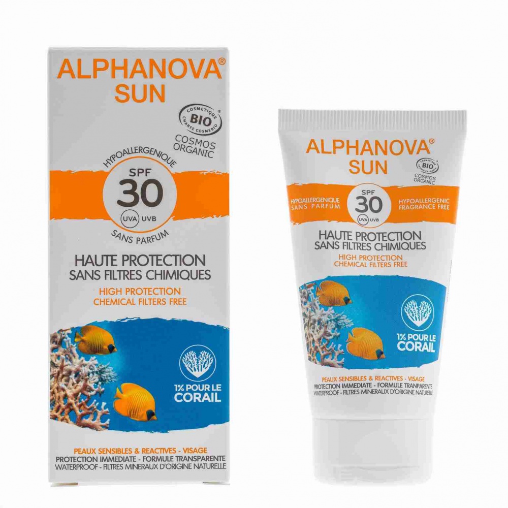 Alphanova - Opalovací krém na obličej SPF 30 BIO, 50 g Obrázek