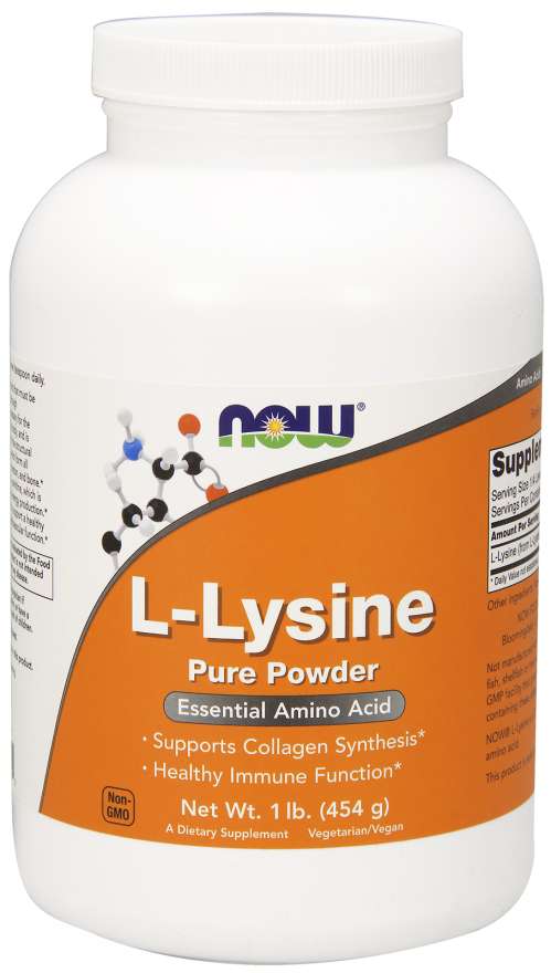 Now® Foods Now L-Lysine (L-lysin) prášek, 454g Obrázek