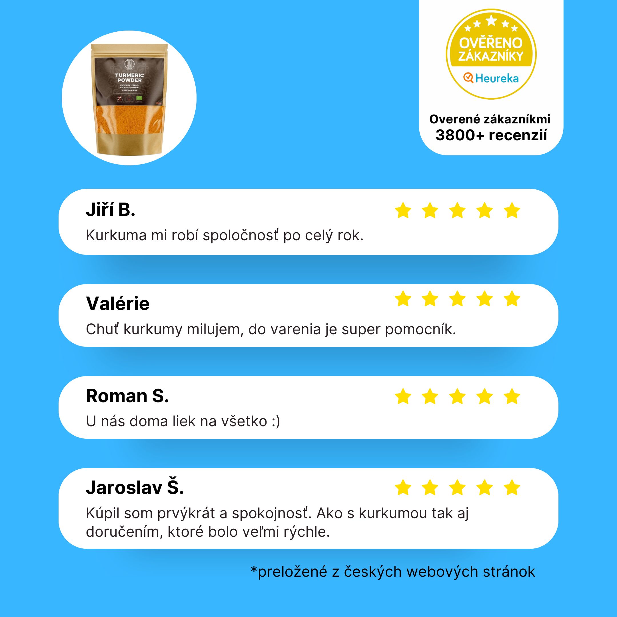 BrainMax Pure Kurkuma BIO prášek, 100 g Obrázek