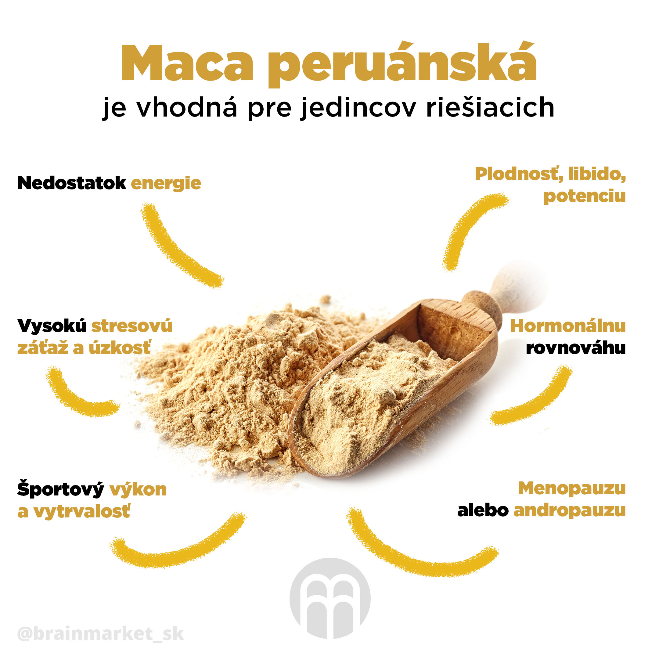 BrainMax Pure Maca BIO prášek, 200 g Obrázek