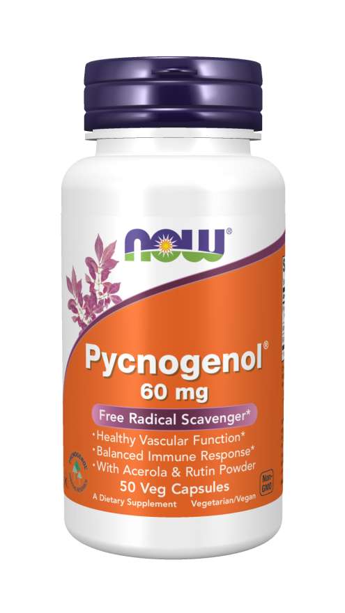 Now® Foods NOW Pycnogenol s Acerolou a Rutinem, 60 mg, 50 rostlinných kapslí Obrázek