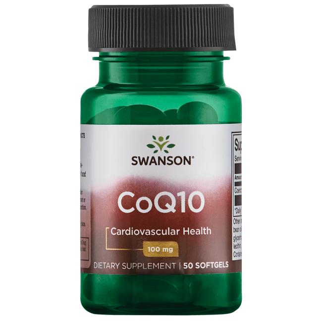 Swanson CoQ10 (Koenzym Q10), 100 mg, 50 softgelových kapslí Obrázek