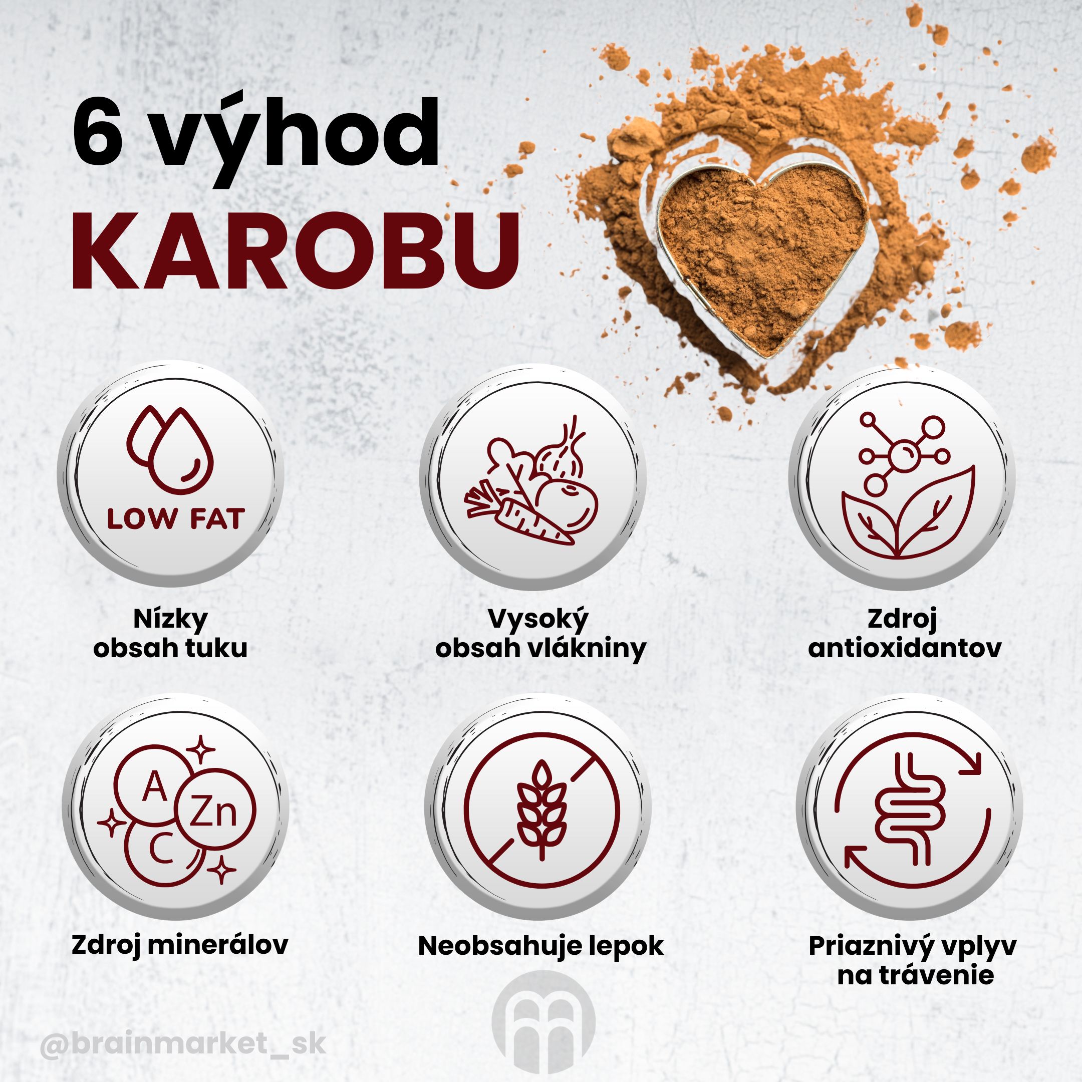 BrainMax Pure Carob (Karob) BIO, 200 g Obrázek
