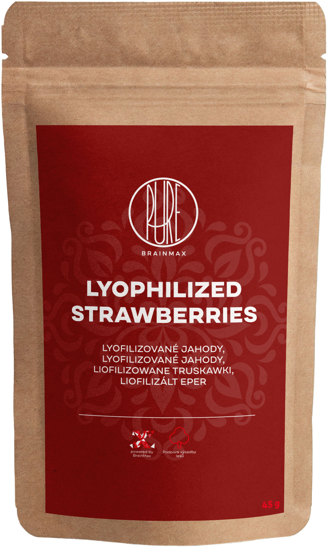BrainMax Pure Lyofilizované jahody, 45 g Obrázek