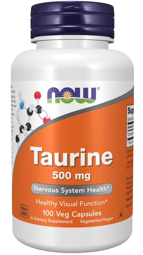 Now® Foods NOW Taurine (Taurin) 500 mg, 100 rostlinných kapslí Obrázek