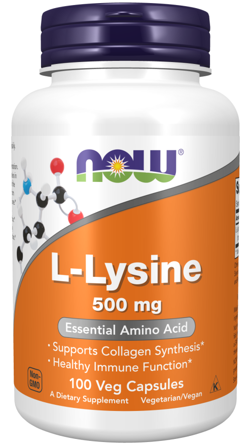 Now® Foods Now L-Lysine (L-lysin), 500 mg, 100 kapslí Obrázek