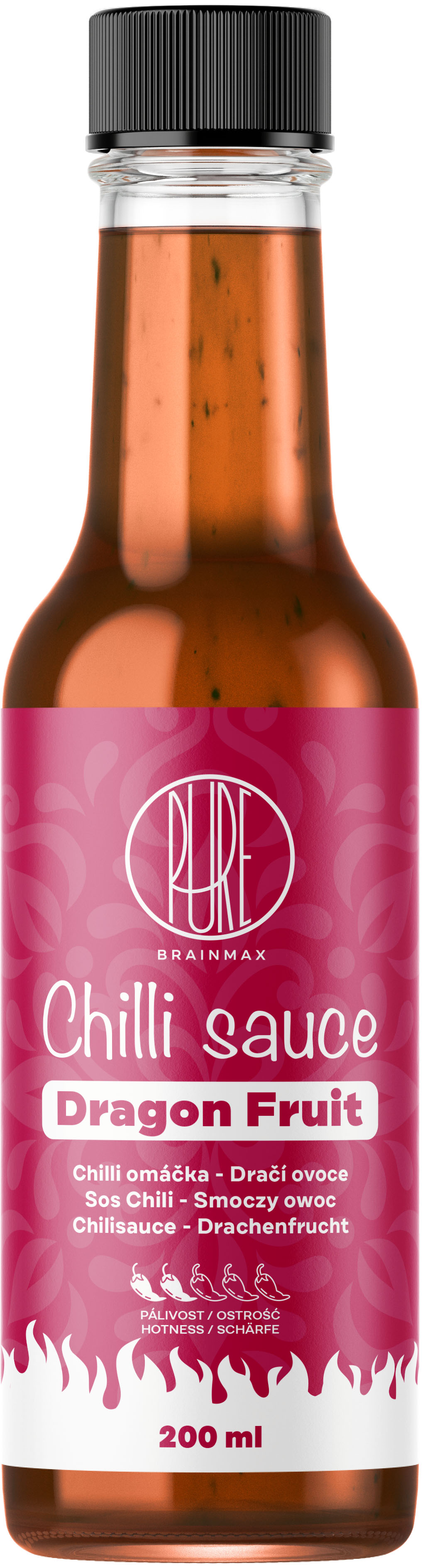 BrainMax Pure Chilli sauce, Dragon Fruit (chilli omáčka, dračí ovoce), 200 ml Obrázek