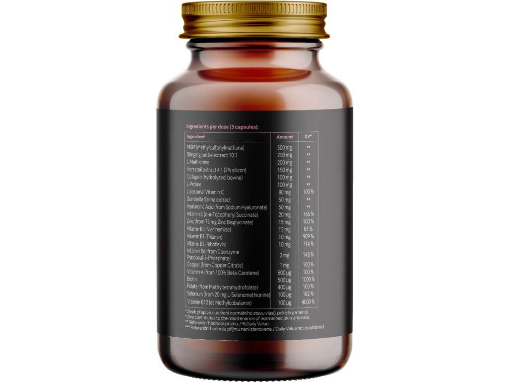 BrainMax Women Beauty Bomb, vlasy, nehty, pleť,  90 rostlinných kapslí Obrázek