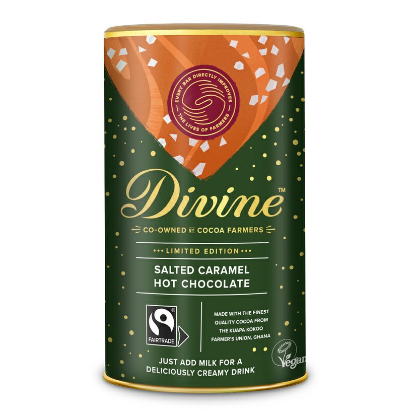 Divine Chocolate - Horká čokoláda se slaným karamelem 28% kakaa, 300g Obrázek