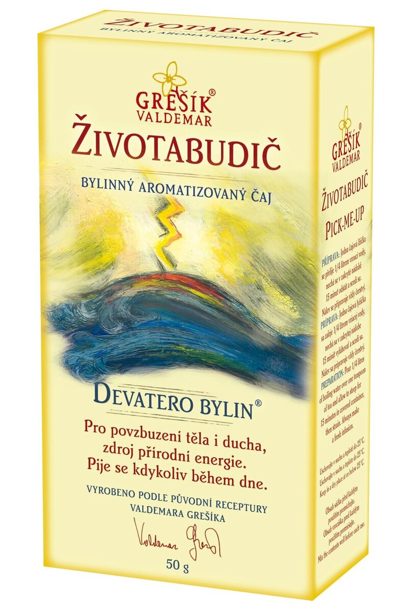 Grešík Waldemar Životabudič, bylinný aromatizovaný čaj, 50 g Obrázek