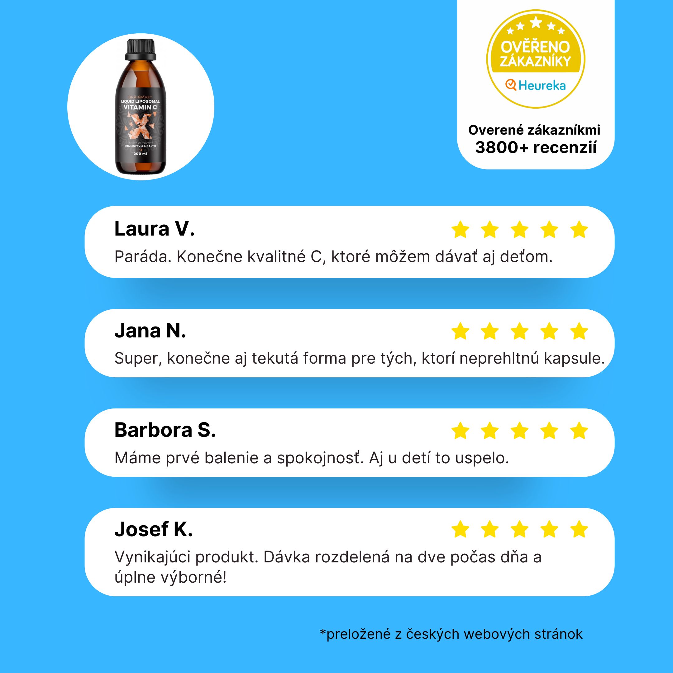 BrainMax Liquid Liposomal Vitamin C, Tekutý Lipozomální Vitamín C, 200 ml Obrázek