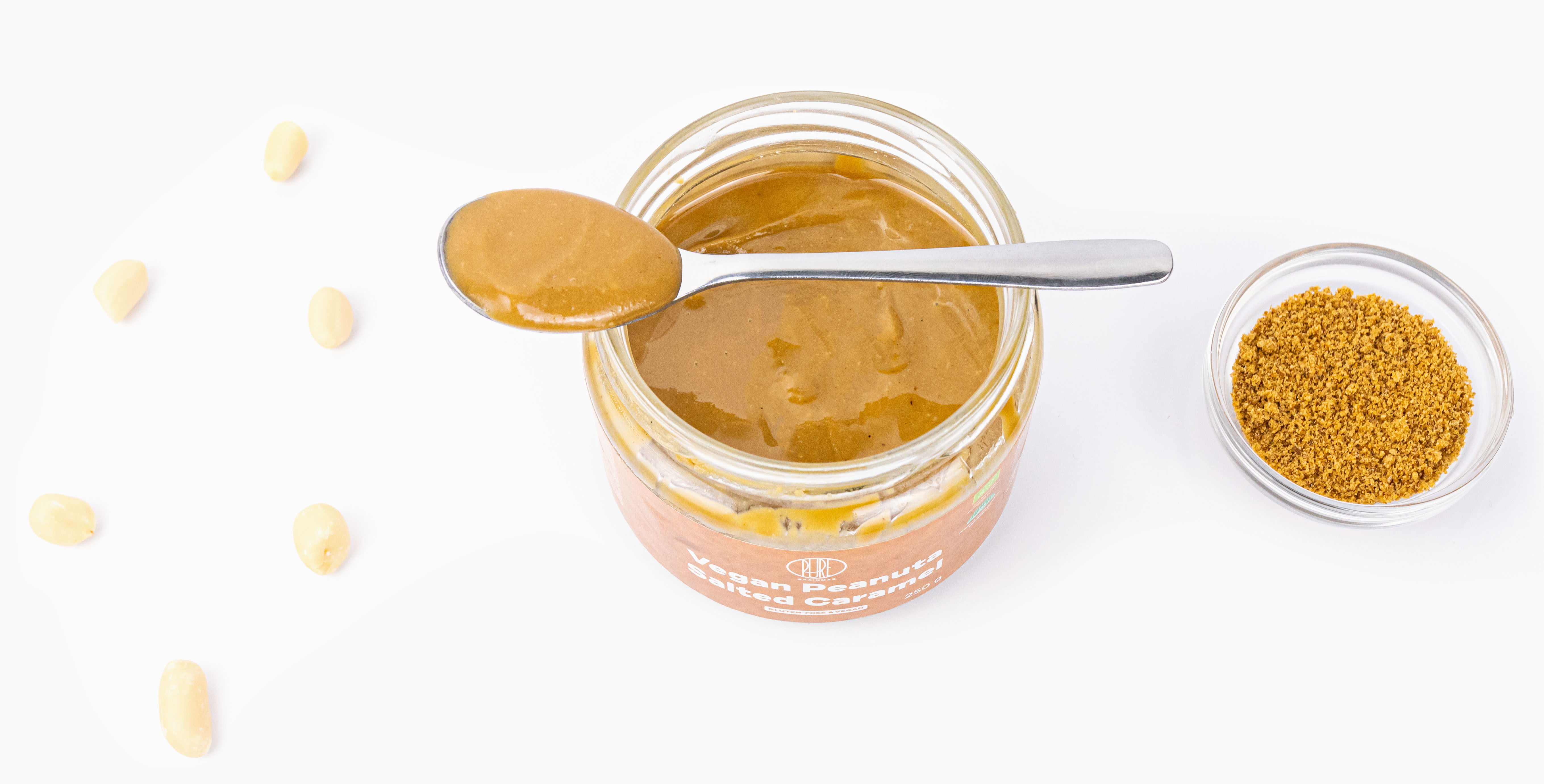 BrainMax Pure Vegan Peanuta, Arašídový krém se slaným karamelem BIO, 30 g Obrázek
