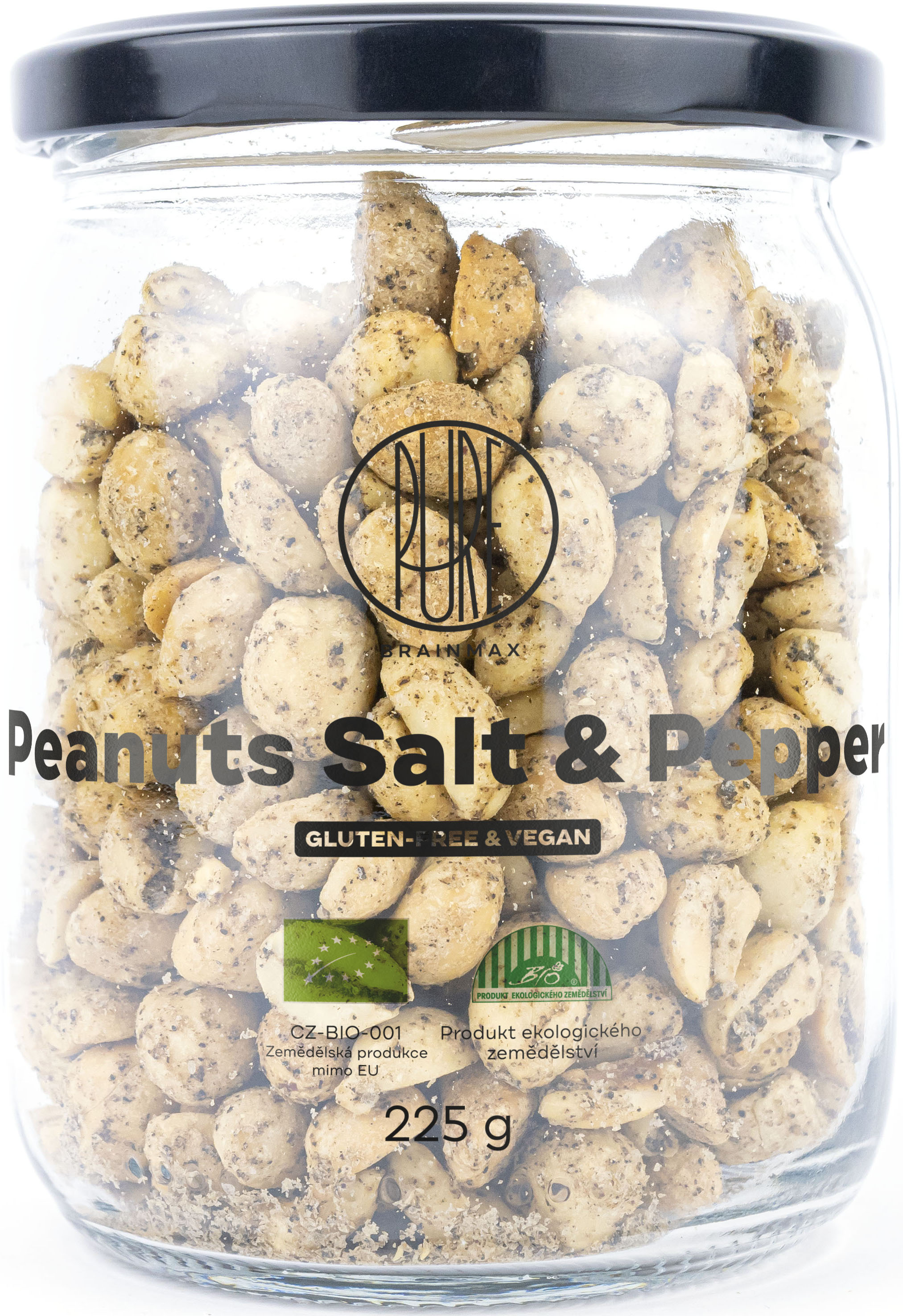 BrainMax Pure Arašídy, Sůl & Pepř, BIO, 225 g Obrázek