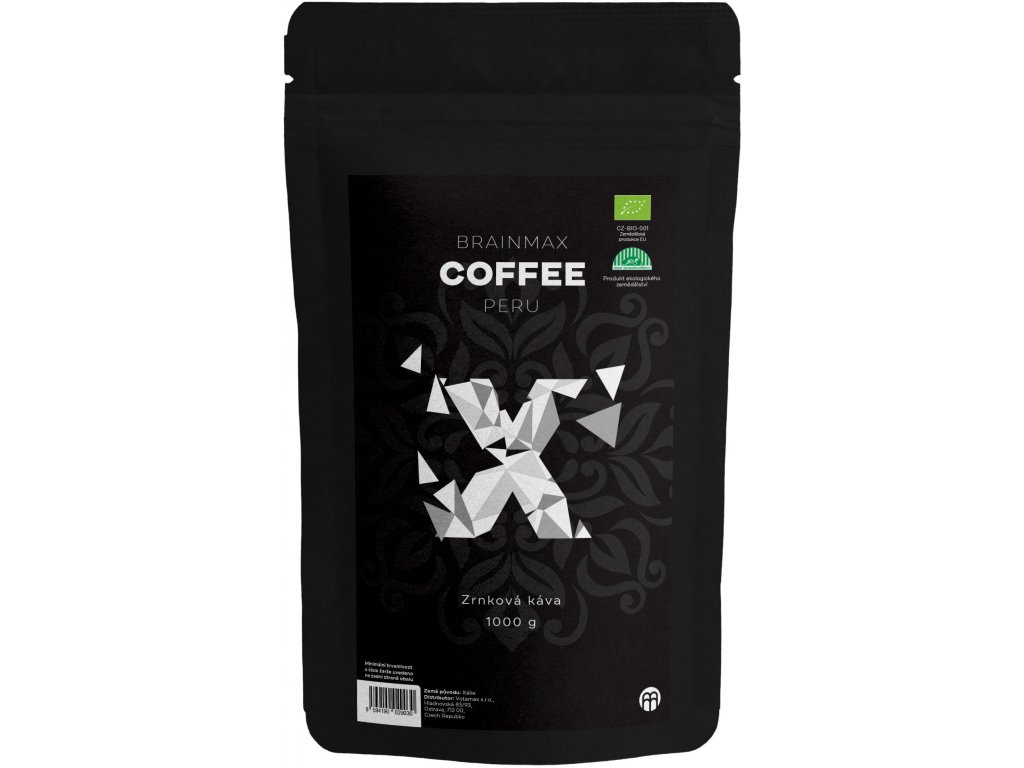 BrainMax Coffee Peru, zrnková káva, BIO, 1000 g Obrázek