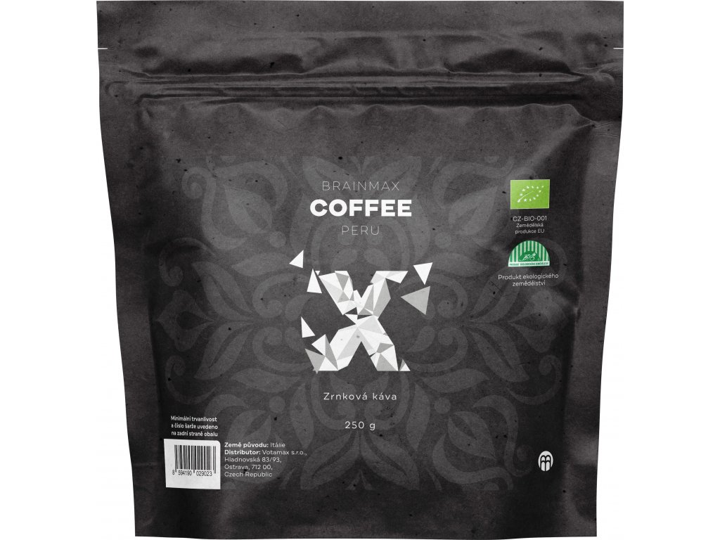 BrainMax Coffee Peru, zrnková káva, BIO, 250 g Obrázek